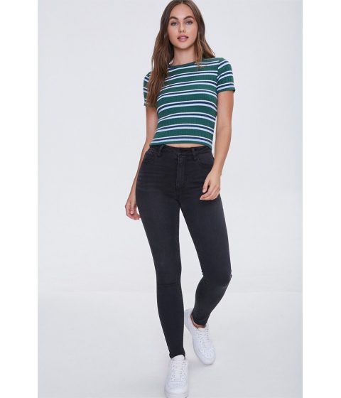Imbracaminte femei forever21 mid-rise skinny jeans washed black