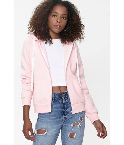 Imbracaminte femei forever21 active zip-up hoodie pinkwhite