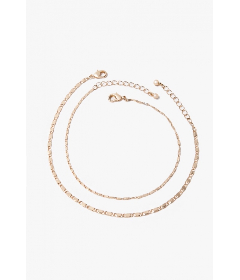 Bijuterii femei forever21 hammered chain anklet set gold
