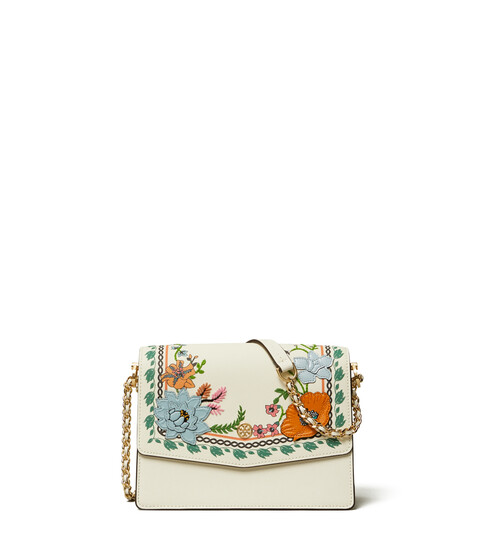 Genti femei tory burch robinson applique convertible shoulder bag ivory homage to the flower