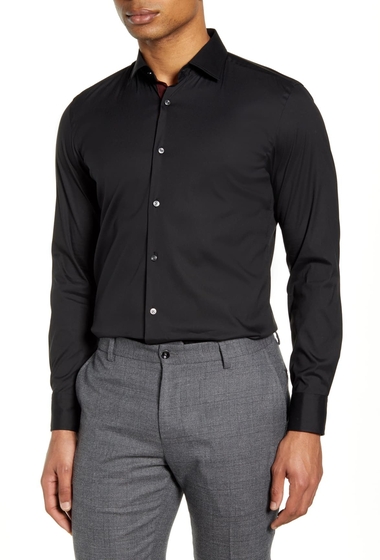 Imbracaminte barbati boss solid long sleeve slim fit shirt blk