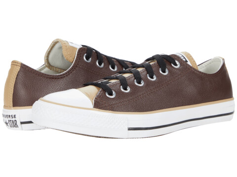 Incaltaminte femei converse chuck taylor all star three-color leather ox dark rootnomad khakiwhite