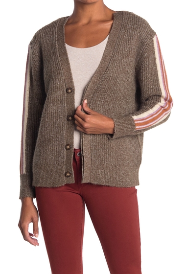 Imbracaminte femei heartloom stripe sleeve knit sweater army
