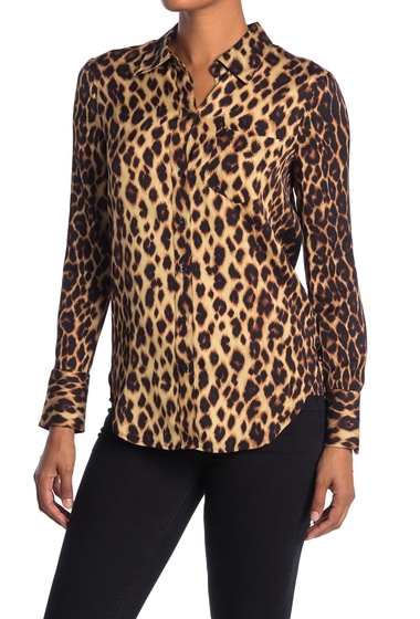 Imbracaminte femei alc emerson leopard print silk blend blouse brown multi