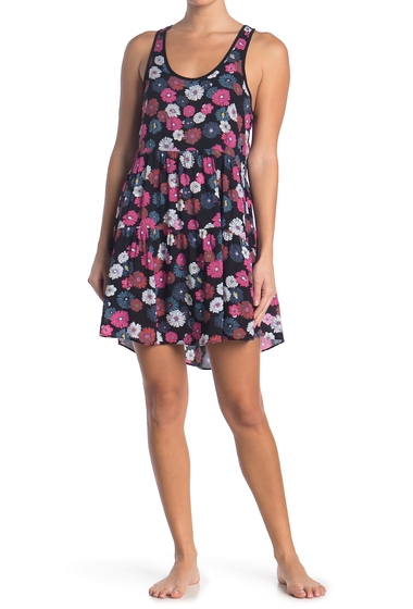 Imbracaminte femei kensie ditsy tiered jersey chemise black floral
