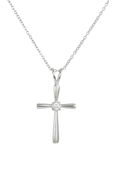 Bijuterii femei savvy cie sterling silver cz cross pendant necklace no color