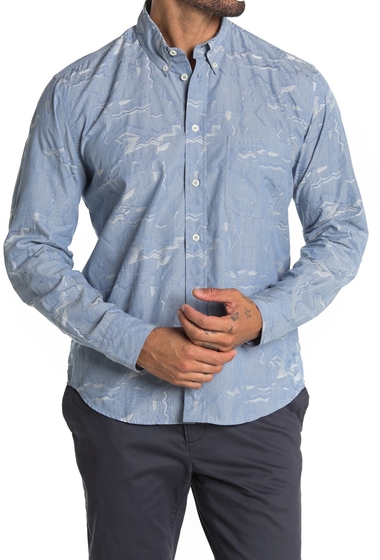 Imbracaminte barbati billy reid tuscumbia geo print shirt blue