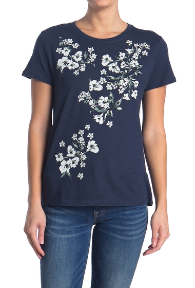 Imbracaminte femei lucky brand floral print panel t-shirt american n