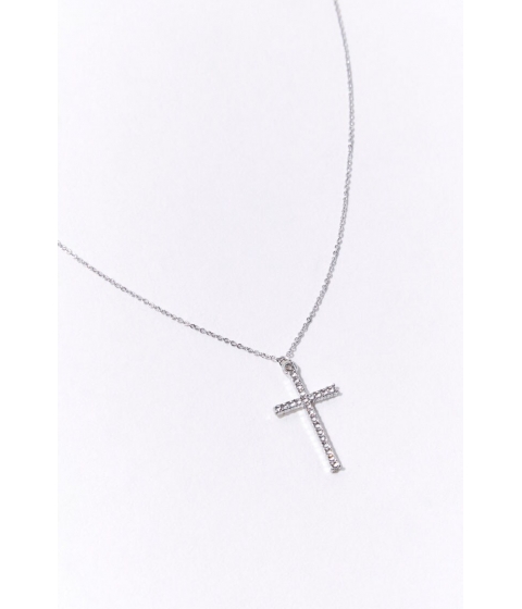 Bijuterii femei forever21 upcycled cross necklace silver