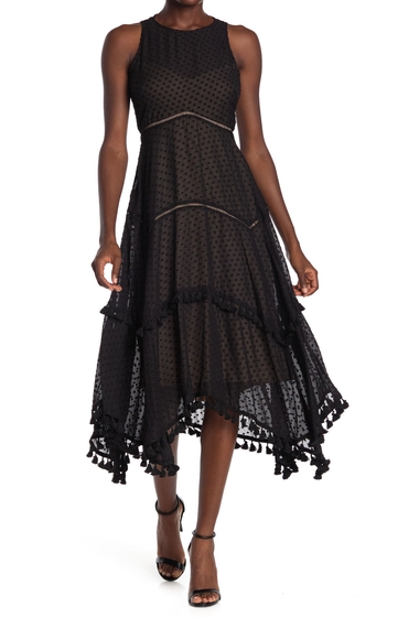 Imbracaminte femei taylor embroidered clip dot tiered dress blacknude