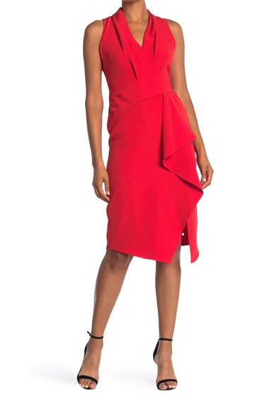 Imbracaminte femei taylor crepe stretch asymmetrical dress red