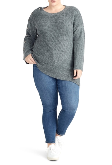 Imbracaminte femei rachel rachel roy adley button sleeve sweater plus size heather grey