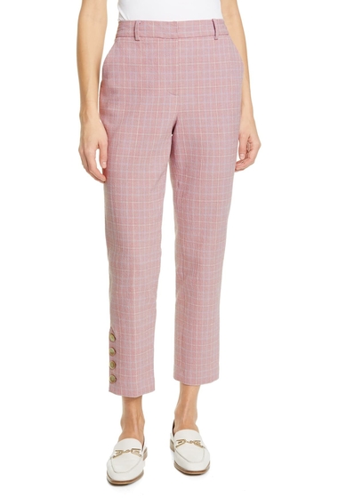 Imbracaminte femei tailored by rebecca taylor rose plaid crop pants rose