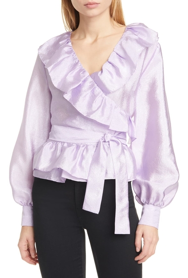 Imbracaminte femei stine goya carly ruffle wrap blouse lilac