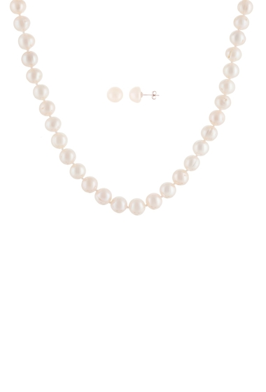 Bijuterii femei splendid pearls 9-10mm white freshwater pearl earrings necklace set natural white