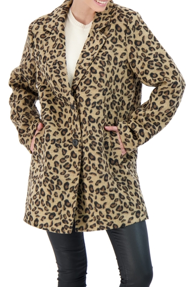Imbracaminte femei sebby collection single breasted topper coat leopard