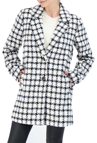 Imbracaminte femei sebby collection single breasted topper coat hounstooth