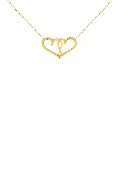 Bijuterii femei savvy cie 18k yellow gold vermeil pave diamond intertwined heart pendant necklace - 002 ctw yellow