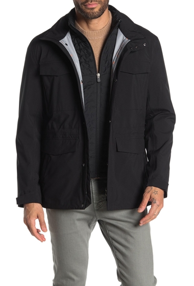 Imbracaminte barbati save the duck water-resistant 2-in-1 field jacket 001 black