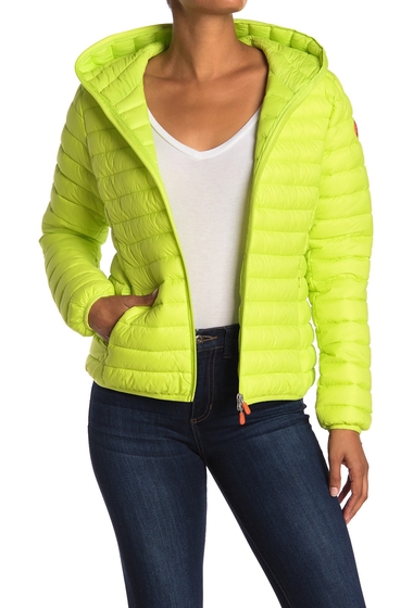 Imbracaminte femei save the duck giga hooded puffer jacket 1740 lime