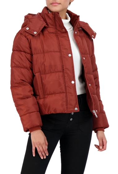 Imbracaminte femei sebby hooded puffer jacket rust