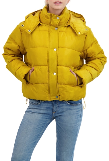 Imbracaminte femei sebby hooded puffer jacket mustard