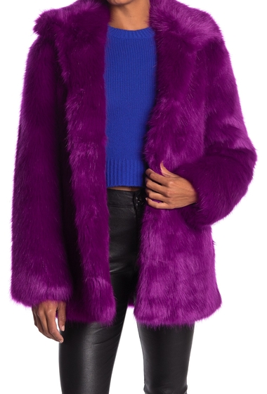Imbracaminte femei rta denim kate faux fur coat magenta