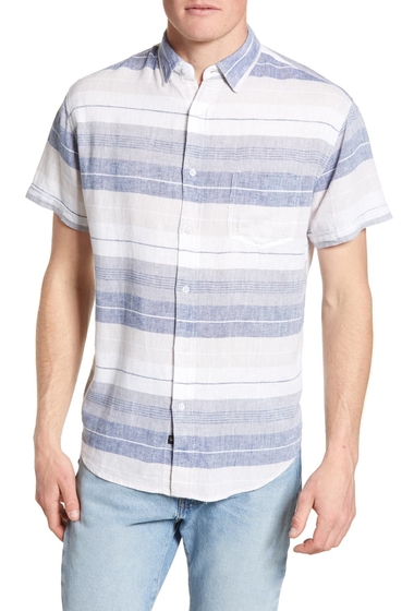 Imbracaminte barbati rails carson regular fit stripe shirt natural navy stripe