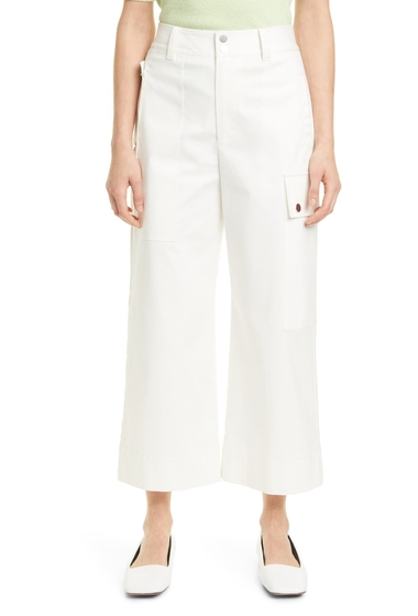 Imbracaminte femei proenza schouler white label crop wide leg cotton twill cargo pants off white