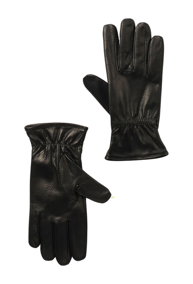 Accesorii barbati portolano perforated nappa leather gloves black