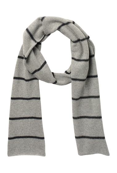 Accesorii barbati portolano mini striped cashmere scarf light greycharcoal