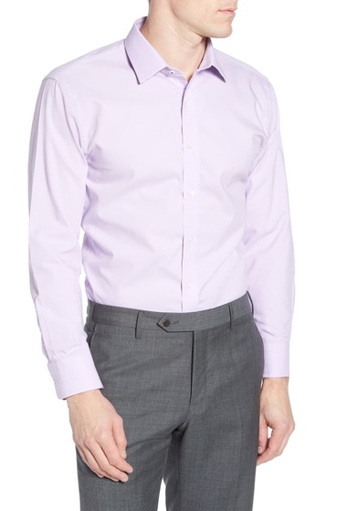Imbracaminte barbati nordstrom men\'s shop tech-smart trim fit stretch pinpoint dress shirt purple spray