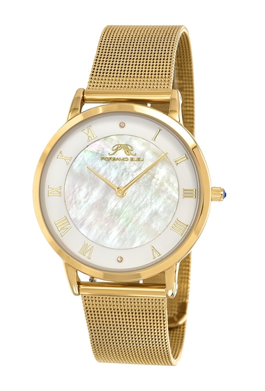 Ceasuri femei porsamo bleu womens nina interchangeable bands diamond watch 38mm - 001 ctw gold beige