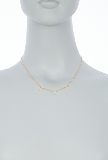 Bijuterii femei nordstrom rack pave cz triangle motif necklace clear- gold