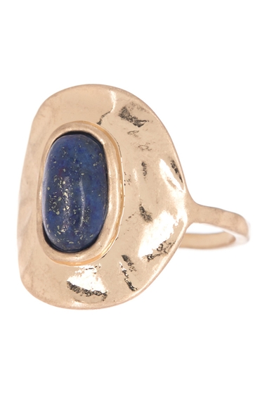 Bijuterii femei melrose and market semi organic stone oval ring blue- gold