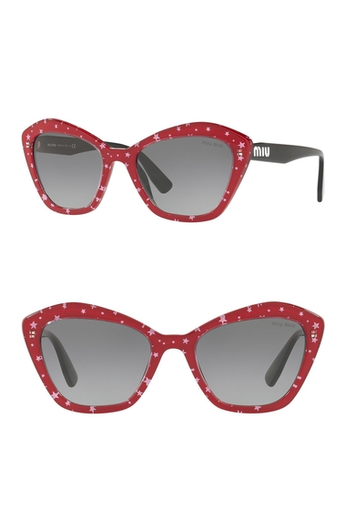 Ochelari femei miu miu 55mm irregular sunglasses white red