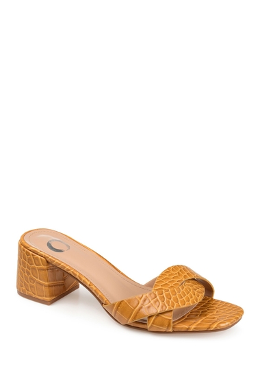 Incaltaminte femei journee collection perette croc embossed sandal yellow