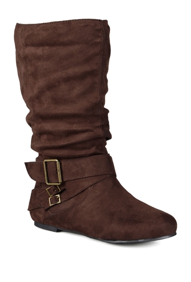 Incaltaminte femei journee collection shelley buckle slouchy boot - wide calf brown