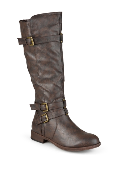 Incaltaminte femei journee collection bite ruched riding boot - wide calf brown