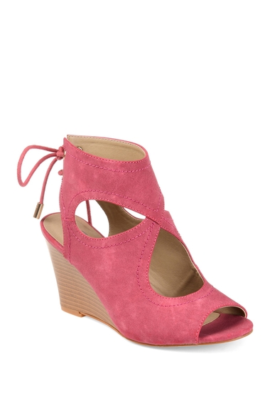 Incaltaminte femei journee collection camia wedge sandal pink