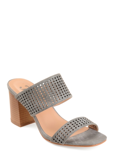 Incaltaminte femei journee collection sonya perforated block heel sandal grey