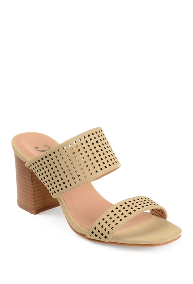 Incaltaminte femei journee collection sonya perforated block heel sandal nude