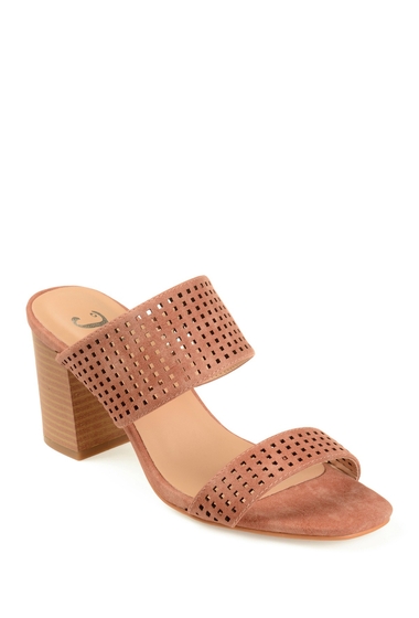 Incaltaminte femei journee collection sonya perforated block heel sandal rust