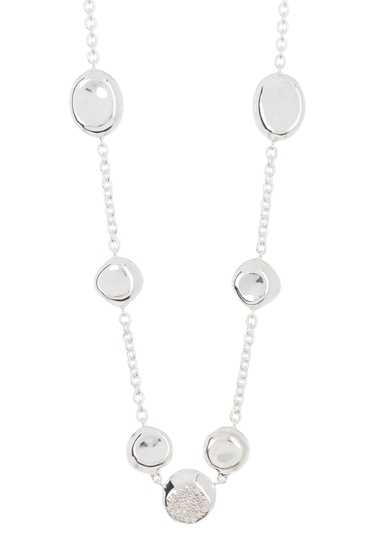Bijuterii femei ippolita sterling silver onda 7-station necklace with diamond - 009 ctw silver
