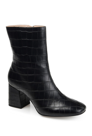 Incaltaminte femei journee collection trevi croc embossed boot black