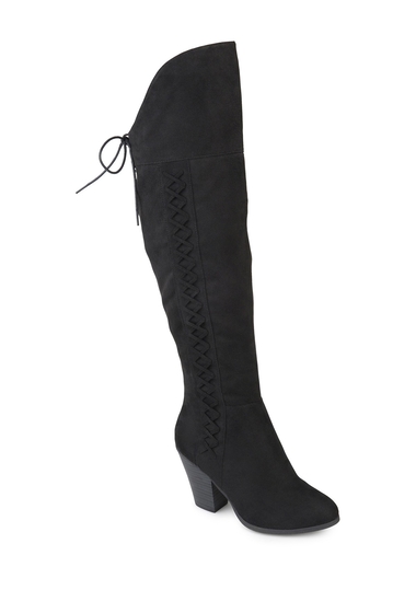 Incaltaminte femei journee collection spritzs over-the-knee lace-up boot - wide calf black