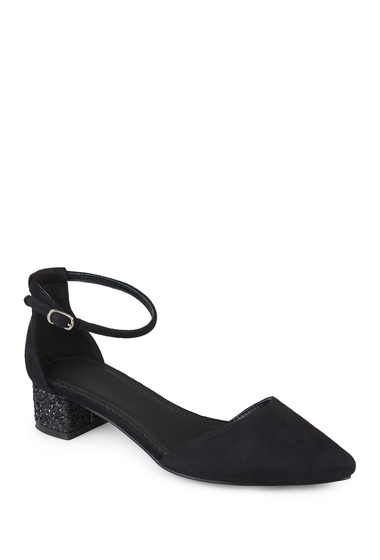 Incaltaminte femei journee collection maisy glitter block heel pump black