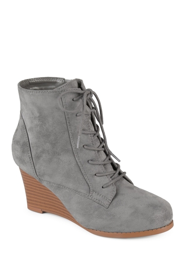 Incaltaminte femei journee collection magely lace-up wedge bootie grey