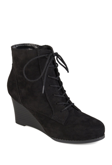 Incaltaminte femei journee collection magely lace-up wedge bootie black