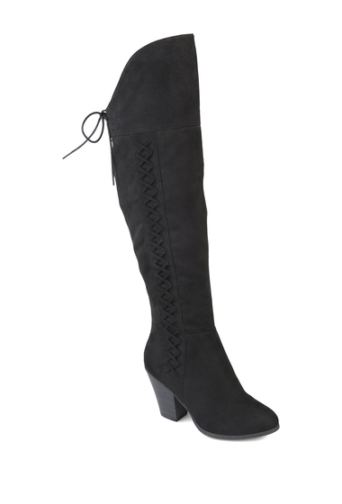 Incaltaminte femei journee collection spritzs over-the-knee lace-up boot black